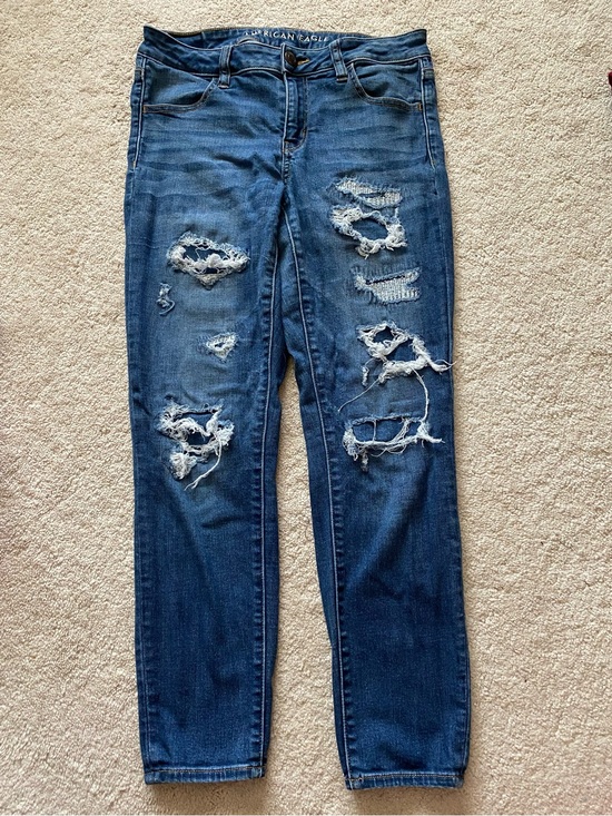 American Eagle Outfitters Denim - American Eagle Outfitters Dark Blue Distressed Skinny Jeans